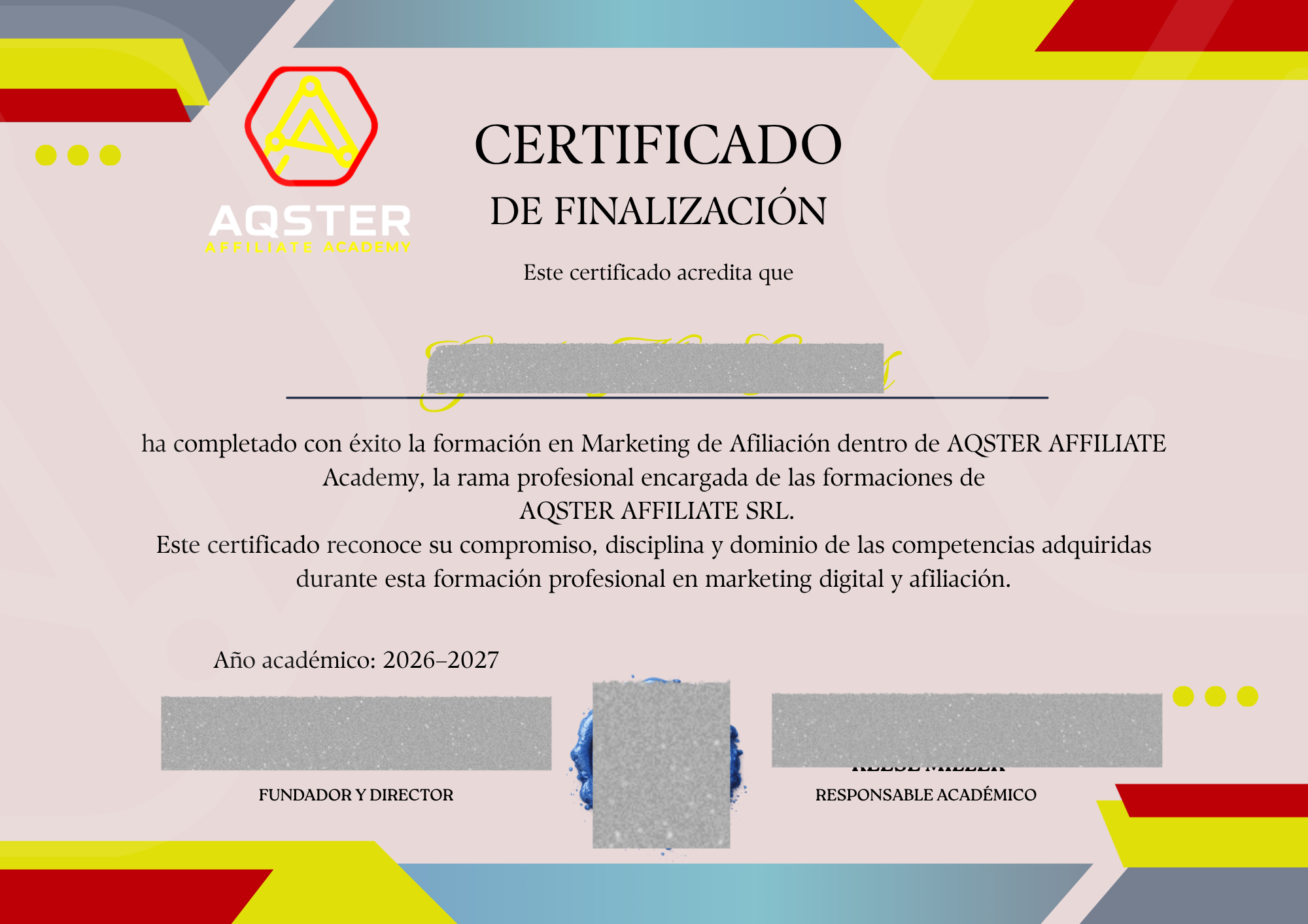 Certificat AQSTER 3